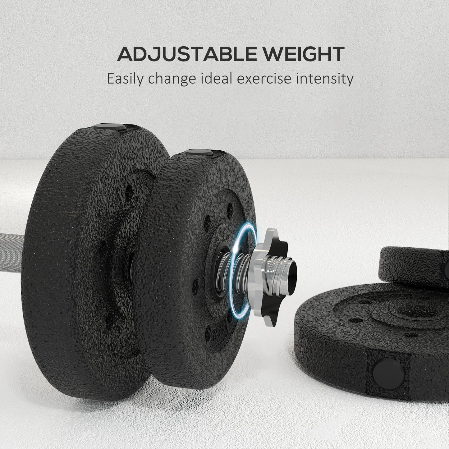 30KG Adjustable Dumbbells Set, Hand Weights Set for Home Gym Weight Lifting Training | HOMCOM-2