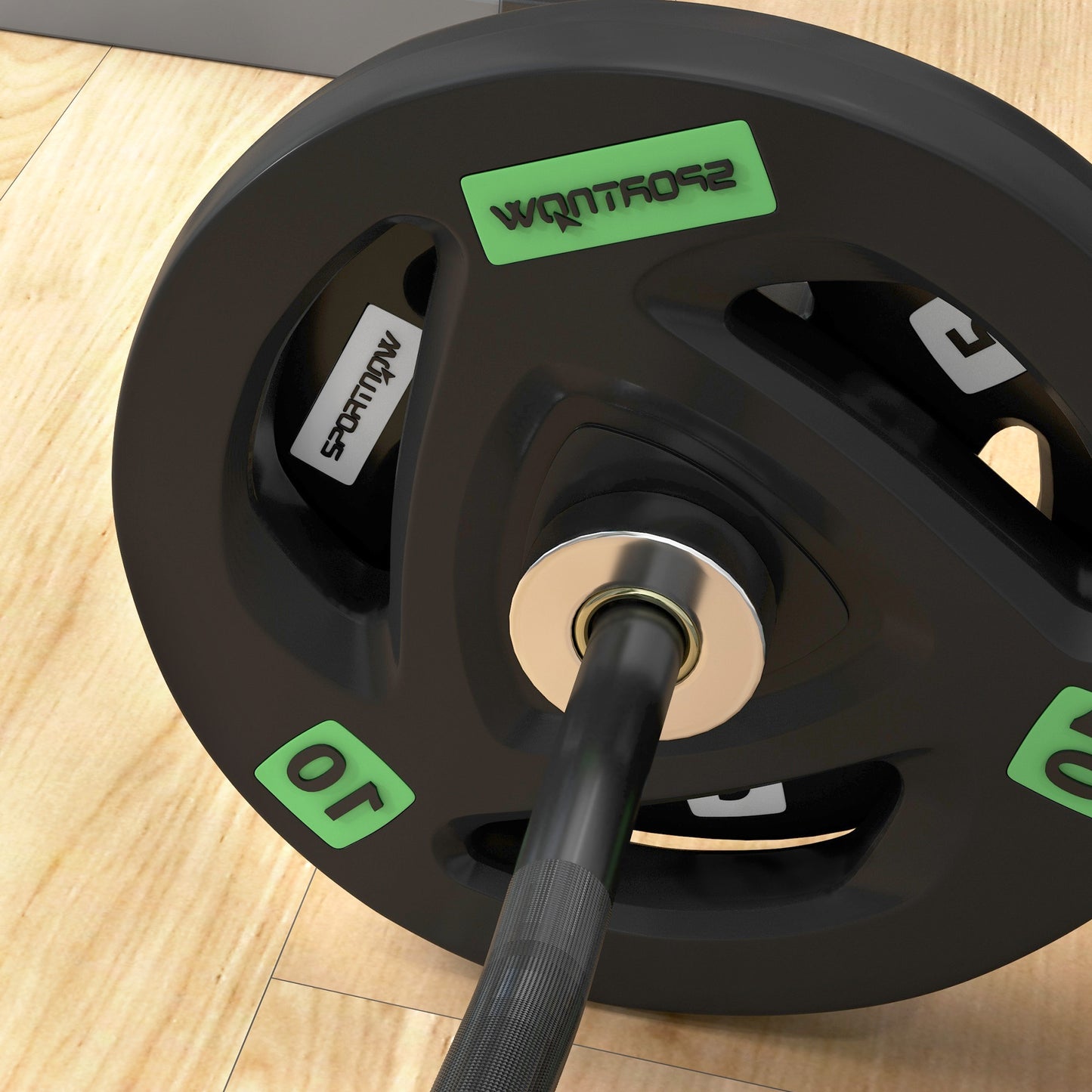 SPORTNOW Olympic EZ Curl Bar with 30kg Weight Plates, Barbell Bar for 5cm Weight Plates with Spring Clips, Home Gym Weight Lifting Bar, 120cm, 38kg-6
