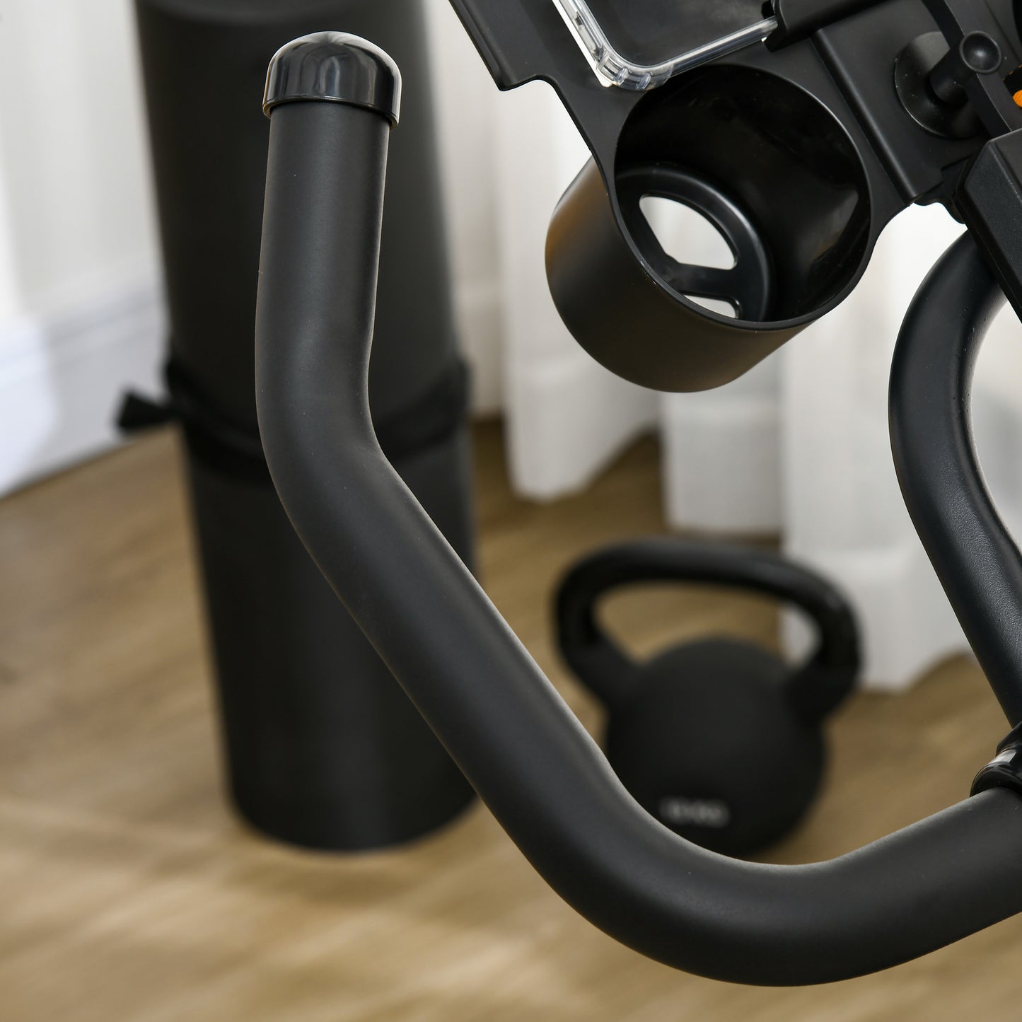 HOMCOM Black Exercise Bike, 8kg Flywheel Stationary Bike Indoor Cycling Machine with Adjustable Resistance Seat Handlebar-7