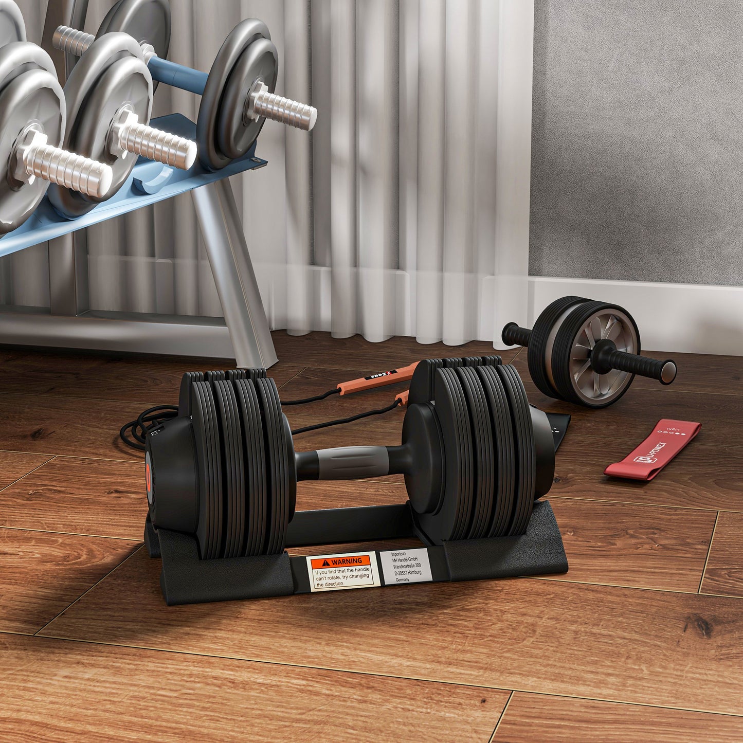 Adjustable Dumbbells Set, 4-in-1 Weights Set with Storage Tray and Non-Slip Handle, 7KG 13KG 18KG 24KG | SPORTNOW-5