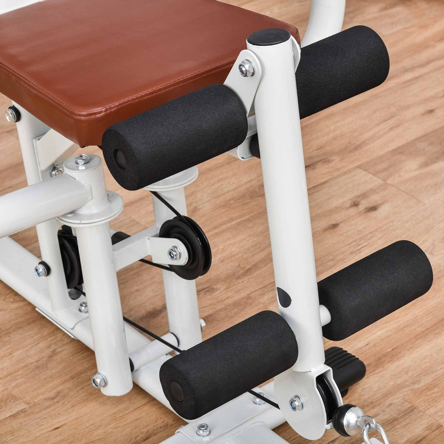HOMCOM Multifunction Home Gym Weight Training Workout Station Fitness Strength Machine in White-6