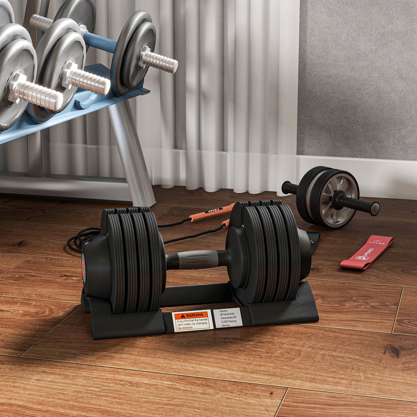 SPORTNOW 2 x 20KG Adjustable Dumbbells Set, 4-in-1 Weights Set with Storage Tray and Non-Slip Handle, Home Gym Fitness Equipment in Black-5