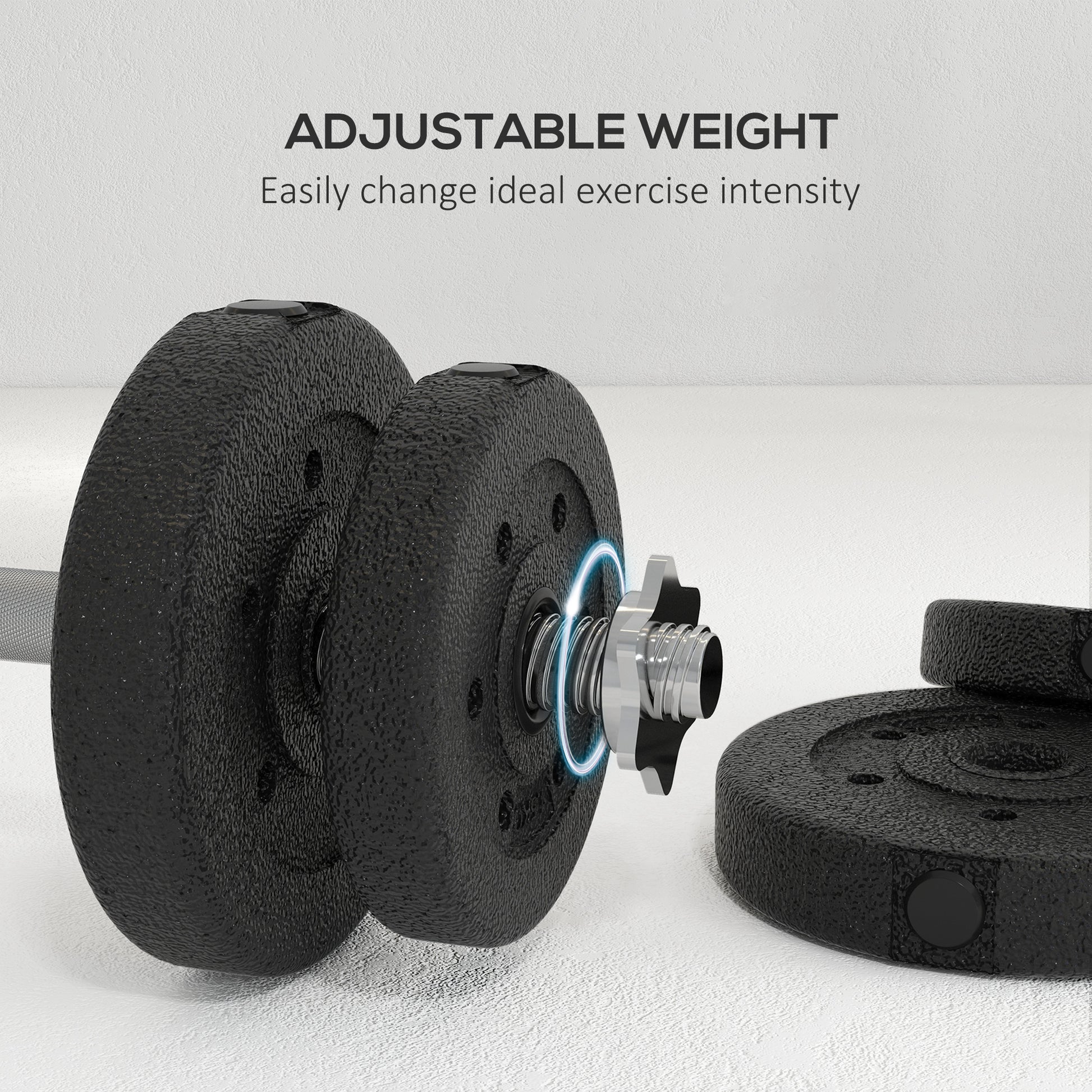 30KG Adjustable Dumbbells Set, Hand Weights Set for Home Gym Weight Lifting Training | HOMCOM-2