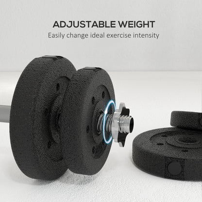 30KG Adjustable Dumbbells Set, Hand Weights Set for Home Gym Weight Lifting Training | HOMCOM-2