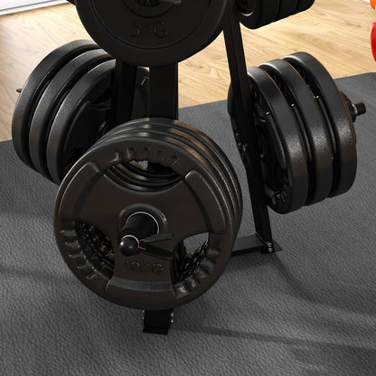 Weight Tree Rack: for 5cm Weight Plates and Barbell Bar with 6 Fasten Clamps, 300kg Capacity by SPORTNOW-5