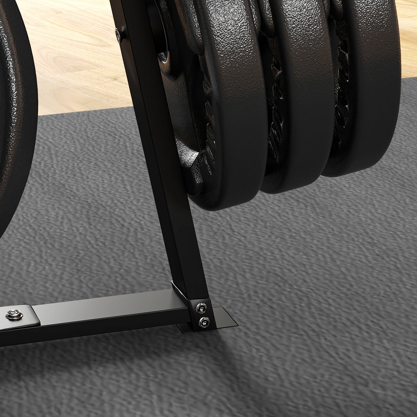 Weight Tree Rack: for 5cm Weight Plates and Barbell Bar with 6 Fasten Clamps, 300kg Capacity by SPORTNOW-7